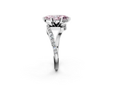 White gold Fancy Pink Marquise  Solitaire Twist Band with Pave Set Diamonds and Four-Prong Setting_93