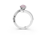 White gold Fancy Pink Marquise  Solitaire Twist Band with Pave Set Diamonds and Four-Prong Setting_95