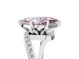 White gold Fancy Pink Marquise  Solitaire Twist Band with Pave Set Diamonds and Four-Prong Setting_97