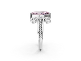 White gold Fancy Pink Marquise  Solitaire Twisted Band Scroll Prong Ring_28
