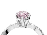 White gold Fancy Pink Marquise  Solitaire Twisted Band with Bead Prong Setting_276