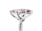 White gold Fancy Pink Marquise  Solitaire Twisted Band with Bead Prong Setting_277