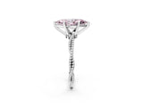 White gold Fancy Pink Marquise  Solitaire Twisted Band with Bead Prong Setting_281