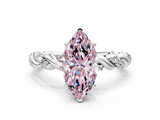 White gold Fancy Pink Marquise  Solitaire Twisted Band with Pavé Accents and Four-Prong Setting_19