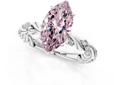 White gold Fancy Pink Marquise  Solitaire Twisted Band with Pavé Accents and Four-Prong Setting_21