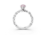 White gold Fancy Pink Marquise  Solitaire Twisted Band with Pavé Accents and Four-Prong Setting_23