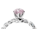White gold Fancy Pink Marquise  Solitaire Twisted Band with Pavé Accents and Four-Prong Setting_23