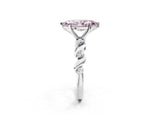 White gold Fancy Pink Marquise  Solitaire Twisted Band with Prong Setting 1