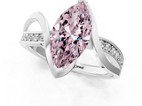 White gold Fancy Pink Marquise  Solitaire Twisted Band with Prong Setting_4