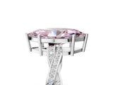 White gold Fancy Pink Marquise  Solitaire Twisted Pave Diamond Ring with Four-Prong Setting_17