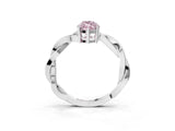 White gold Fancy Pink Marquise  Solitaire Twisted Pave Diamond Ring with Four-Prong Setting_172