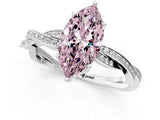 White gold Fancy Pink Marquise  Solitaire Twisted Pave Diamond Ring with Four-Prong Setting_25