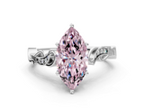White gold Fancy Pink Marquise  Solitaire Vine Band with Milgrain Prong Setting_3