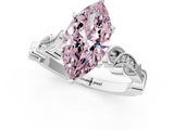 White gold Fancy Pink Marquise  Solitaire Vine Band with Milgrain Prong Setting_4