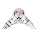 White gold Fancy Pink Marquise  Solitaire Vine Band with Milgrain Prong Setting_7