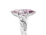 White gold Fancy Pink Marquise  Solitaire Vine Band with Milgrain Prong Setting_8