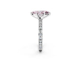 White gold Fancy Pink Marquise  Solitaire with Pavé Band and Four-Prong Setting_333