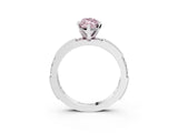 White gold Fancy Pink Marquise  Solitaire with Pavé Band and Four-Prong Setting_334
