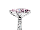 White gold Fancy Pink Marquise  Solitaire with Pavé Band and Four-Prong Setting_335