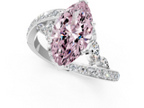 White gold Fancy Pink Marquise  Solitaire with Pavé Twist Band and Four-Prong Setting_56