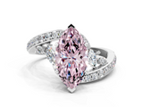 White gold Fancy Pink Marquise  Solitaire with Pavé Twist Band and Four-Prong Setting_56