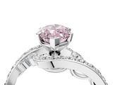 White gold Fancy Pink Marquise  Solitaire with Pavé Twist Band and Four-Prong Setting_59