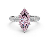 White gold Fancy Pink Marquise  Solitaire with Pave Band and Four-Prong Setting_3