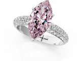 White gold Fancy Pink Marquise  Solitaire with Pave Band and Four-Prong Setting_4
