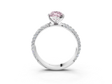 White gold Fancy Pink Marquise  Solitaire with Pave Band and Four-Prong Setting_6