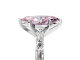 White gold Fancy Pink Marquise  Solitaire with Side Baguettes and Channel Set Band_89