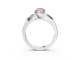 White gold Fancy Pink Marquise  Solitaire with Tapered Baguette Side Stones on a Classic Band with Four-Prong Setting_115