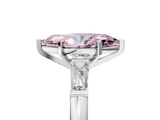 White gold Fancy Pink Marquise  Solitaire with Tapered Baguette Side Stones on a Classic Band with Four-Prong Setting_117