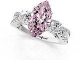 White gold Fancy Pink Marquise  Three-Stone Diamond Ring with Pavé Split Shank and Four-Prong Setting_97