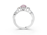White gold Fancy Pink Marquise  Three-Stone Diamond Ring with Pavé Split Shank and Four-Prong Setting_98