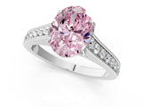 White gold Fancy Pink Oval  Brilliant Cut Diamond Engagement Ring with Pavé Band and Four-Prong Setting_50