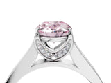 White gold Fancy Pink Oval  Brilliant Cut Diamond Engagement Ring with Pavé Band and Four-Prong Setting_53