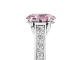 White gold Fancy Pink Oval  Brilliant Cut Diamond Engagement Ring with Pavé Band and Four-Prong Setting_54