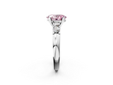 White gold Fancy Pink Oval  Brilliant Cut Diamond Five-Stone Prong Set Engagement Ring with Channel Band_5