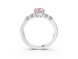White gold Fancy Pink Oval  Brilliant Cut Diamond Five-Stone Prong Set Engagement Ring with Channel Band_6