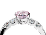 White gold Fancy Pink Oval  Brilliant Cut Diamond Five-Stone Prong Set Engagement Ring with Channel Band_7