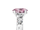 White gold Fancy Pink Oval  Brilliant Cut Diamond Five-Stone Prong Set Engagement Ring with Channel Band_8