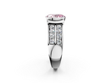 White gold Fancy Pink Oval  Brilliant Diamond Channel Set Wide Band Ring with Bezel Setting_22