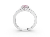 White gold Fancy Pink Oval  Brilliant Diamond Channel Set Wide Band Ring with Bezel Setting_24