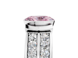 White gold Fancy Pink Oval  Brilliant Diamond Channel Set Wide Band Ring with Bezel Setting_25