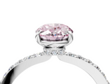 White gold Fancy Pink Oval  Brilliant Pavé Band Solitaire with Four-Prong Setting_45