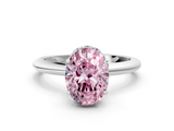 White gold Fancy Pink Oval  Brilliant Solitaire Engagement Ring with Six-Prong Setting and Classic Band_19