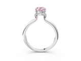 White gold Fancy Pink Oval  Brilliant Solitaire Engagement Ring with Six-Prong Setting and Classic Band_22