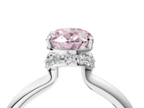 White gold Fancy Pink Oval  Brilliant Solitaire Engagement Ring with Six-Prong Setting and Classic Band_23