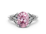 White gold Fancy Pink Oval  Brilliant Solitaire with Pave Band and Four-Prong Setting_20