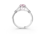 White gold Fancy Pink Oval  Brilliant Solitaire with Pave Band and Four-Prong Setting_23